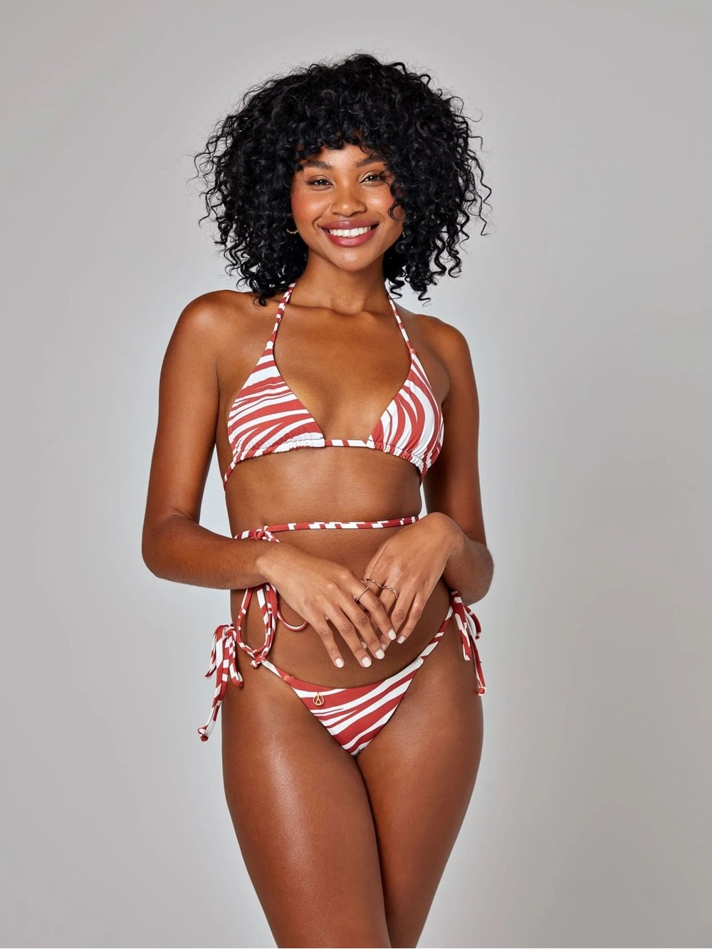 NWOT Axil swim bikini Set Red Zebra Print Medium